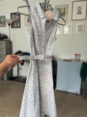 Gal Meets Glam Astronaut wife vintage A Line Dress with Blue Leaf